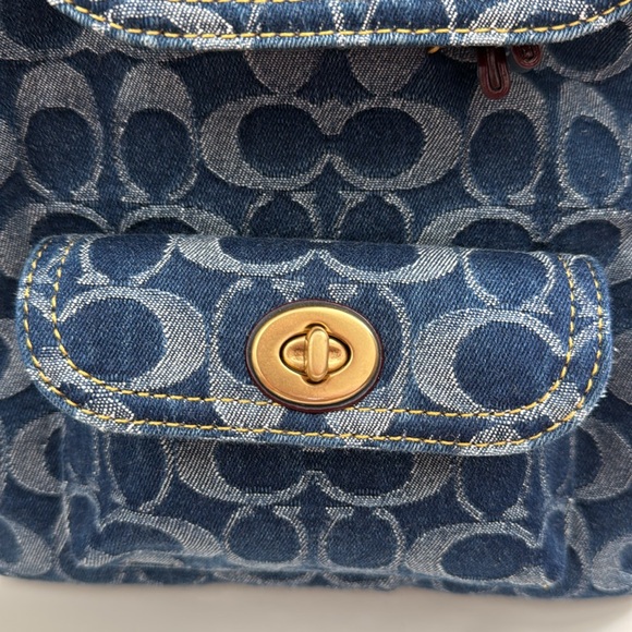 COACH Riya Backpack 21 In Signature Denim - Picture 5 of 10